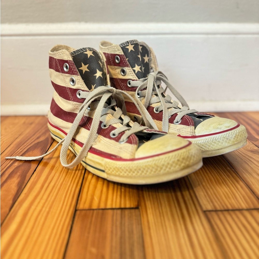 Distressed American Flag Converse